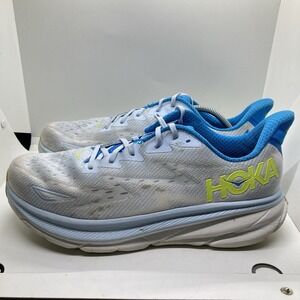 HOKA ONE ONE CLIFTON 9 Mens 13 2E Gray Blue Sneakers Running Training Shoes